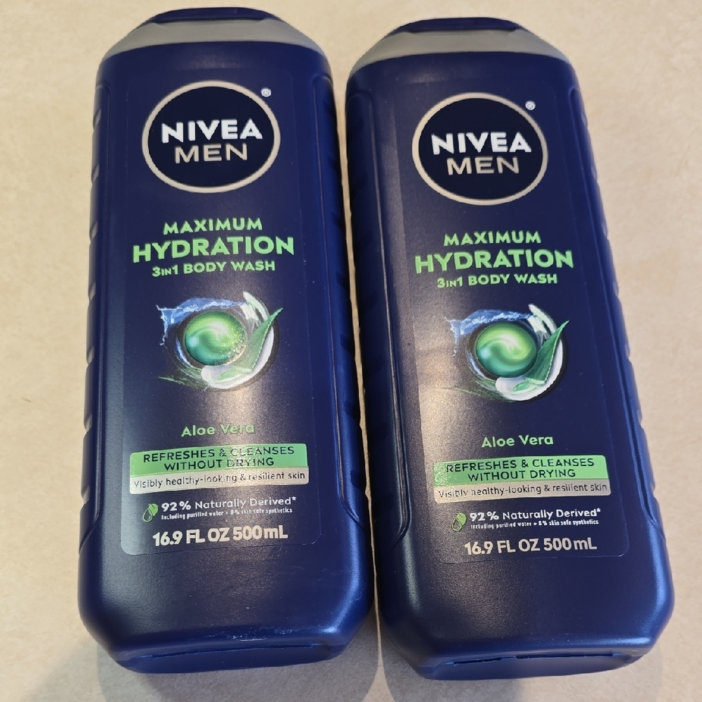 Nivea Men Maximum Hydration Body Wash Lot of 2 16.9 fl oz